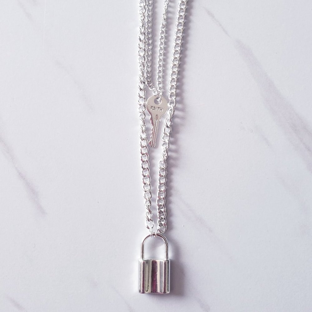 Faith lock and key Necklace